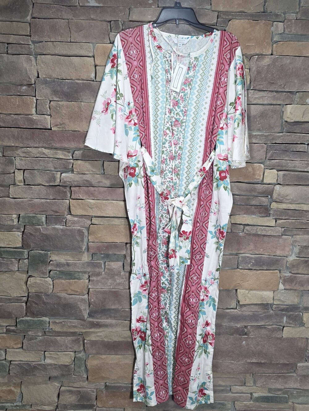 The Company Store Villa D’ Ascoli Rose Stripe Kaftan S/M - Picture 6 of 8